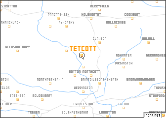 map of Tetcott