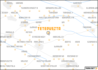 map of Tetepuszta