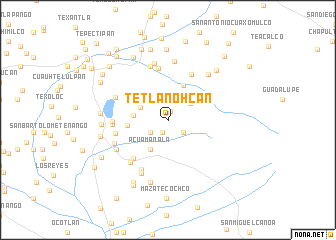 map of Tetlanohcán