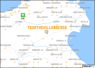 map of Teurthéville-Bocage