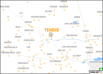 map of Téwoko