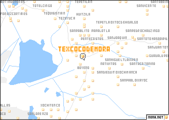 map of Texcoco de Mora