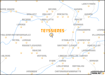 map of Teyssières
