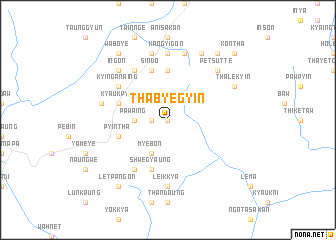 map of Thabyegyin