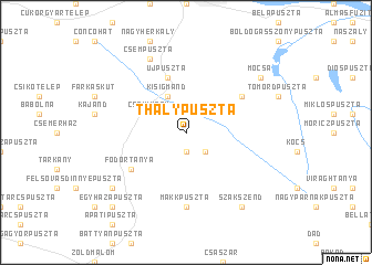 map of Thalypuszta