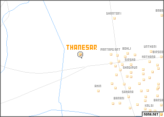 map of Thānesar