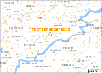 map of Thatta Bahamewāla