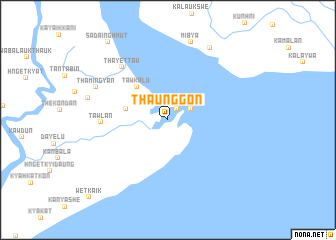 map of Thaunggon