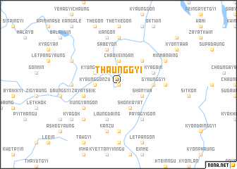 map of Thaunggyi