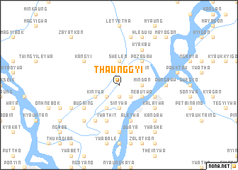 map of Thaunggyi