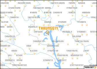 map of Thaunggyi