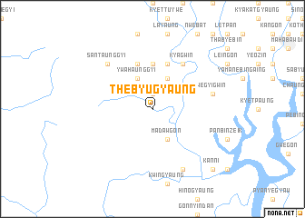 map of Thēbyugyaung