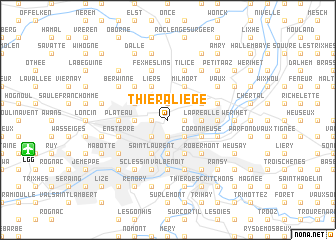 map of Thier à Liège