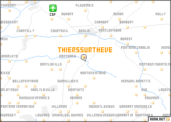 map of Thiers-sur-Thève