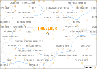 map of Thiescourt