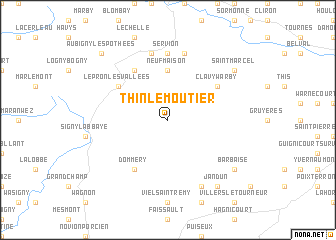 map of Thin-le-Moutier