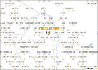 map of Thiolières