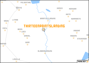 map of Thirteen Points Landing