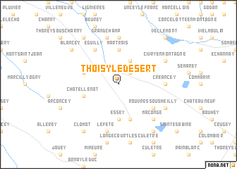 map of Thoisy-le-Désert