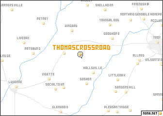 map of Thomas Crossroad