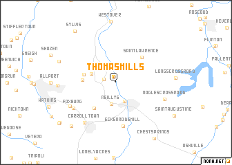 map of Thomas Mills