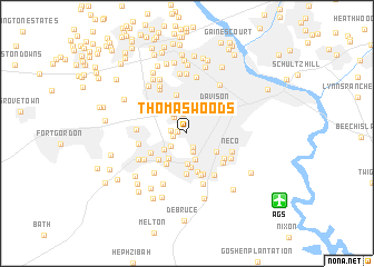 map of Thomas Woods