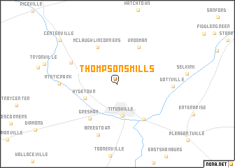 map of Thompsons Mills