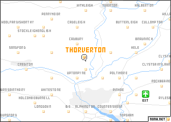 map of Thorverton