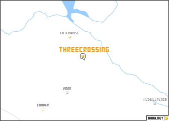 map of Three Crossing