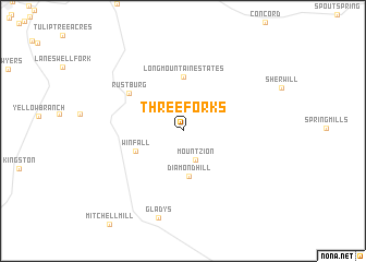 map of Three Forks