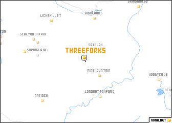 map of Three Forks