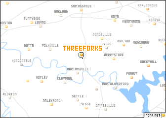 map of Three Forks