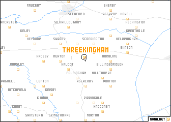 map of Threekingham