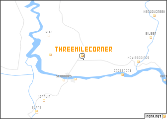 map of Threemile Corner