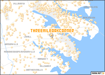 map of Threemile Oak Corner