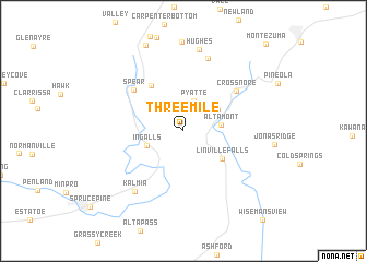 map of Three Mile