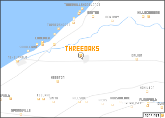 map of Three Oaks