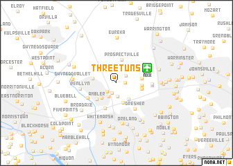 map of Three Tuns