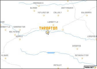 map of Thropton