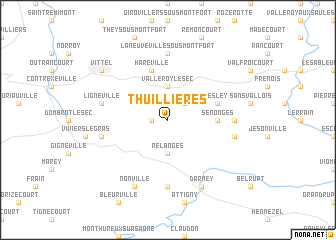 map of Thuillières