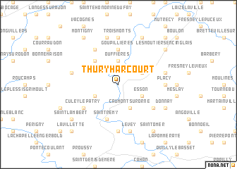 map of Thury-Harcourt