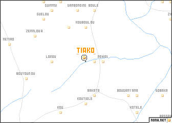 map of Tiako