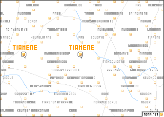 map of Tiamène