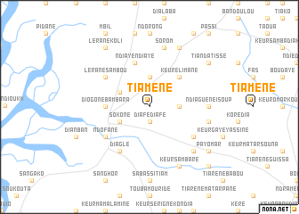 map of Tiamène