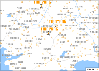 map of Tianyang