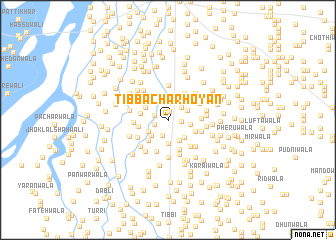 map of Tibba Charhoyān