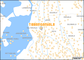 map of Tibba Ridānwāla