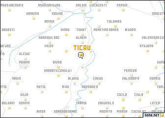 map of Ţicău