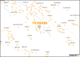 map of Tičin Grad