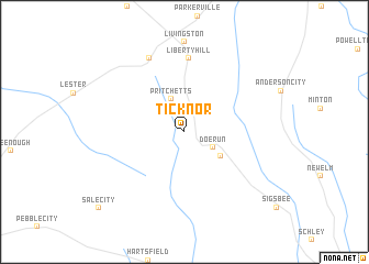 map of Ticknor